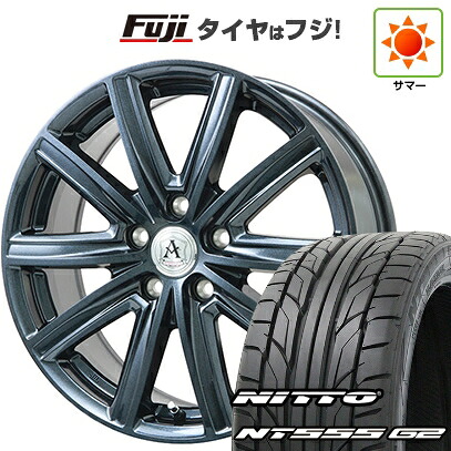 【パンク保証付き】【新品国産車用5穴114.3】 夏タイヤ ホイール4本セット 225/45R18 ニットー NT555 G2 テクノピア アフロディーテ MZ 7.5J 18インチ(送料無料)