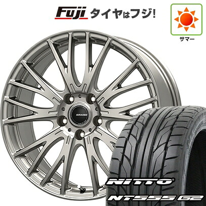 【パンク保証付き】【新品国産車用5穴114.3】 夏タイヤ ホイール4本セット 215/40R18 ニットー NT555 G2 コーセイ クレイシズ SE48 7J 18インチ(送料無料)