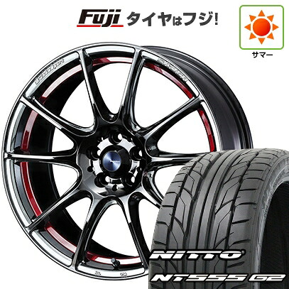 【パンク保証付き】【新品国産車用5穴114.3】 夏タイヤ ホイール4本セット 225/45R18 ニットー NT555 G2 WEDS ウェッズ ウェッズスポーツ SA-25R 7.5J 18インチ(送料無料)|フジコーポレーション