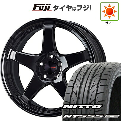 【パンク保証付き】【新品国産車用5穴114.3】 夏タイヤ ホイール4本セット 225/45R18 ニットー NT555 G2 ENKEI エンケイ PerformanceLine PF05 フジオリジナルカラー 7.5J 18インチ(送料無料)
