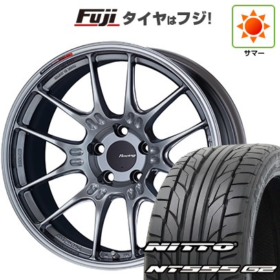 【パンク保証付き】【新品国産車用5穴100】 夏タイヤ ホイール4本セット 215/35R19 ニットー NT555 G2 ENKEI エンケイ Racing GTC02 7.5J 19インチ(送料無料)|フジコーポレーション