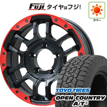 【新品】ジムニー 夏タイヤ ホイール4本セット 175/80R16 トーヨー オープンカントリー A/T III RBL ビッグウエイ B-LUGNAS FRD(マットブラック/レッドリム) 16インチ(送料無料) サマータイヤ|フジコーポレーション