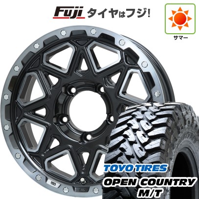 【新品】ジムニー 夏タイヤ ホイール4本セット 195R16C 104/102Q トーヨー オープンカントリー M/T レアマイスター LMG モンタグナ(ブラックポリッシュ/ブラッククリア) 5.5J 16インチ(送料無料)