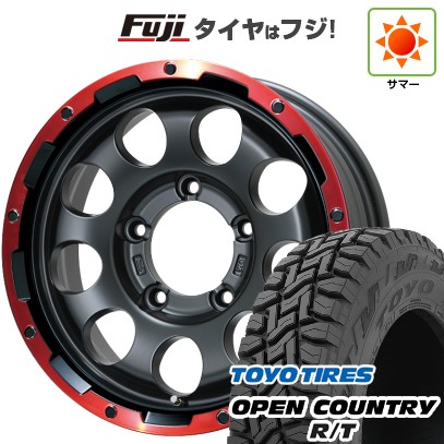 【新品】ジムニーシエラ/ジムニーノマド 夏タイヤ ホイール4本セット 195/80R15 トーヨー オープンカントリー R/T RBL レアマイスター LMG CS-9 マットブラック/レッドリム 5.5J 15インチ(送料無料)
