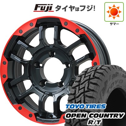 【新品】ジムニーシエラ/ジムニーノマド 夏タイヤ ホイール4本セット 195/80R15 トーヨー オープンカントリー R/T RBL ビッグウエイ B-LUGNAS FRD(マットブラック/レッドリム) 5.5J 15インチ(送料無料)
