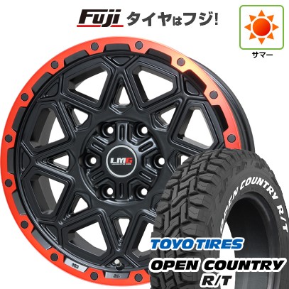 【新品】プラド/ハイラックス 夏タイヤ ホイール4本セット 265/65R17 トーヨー オープンカントリー R/T RWL/RBL レアマイスター LMG モンタグナ(マットブラック/レッドリム) 17インチ(送料無料) サマータイヤ｜フジコーポレーション 99,715円