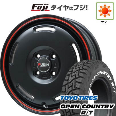 【新品 軽自動車】軽トラ 夏タイヤ ホイール4本セット 165/80R14 97/95N トーヨー オープンカントリー R/T RWL/RBL プレミックス プディン(マットブラック/レッドライン) 14インチ(送料無料) サマータイヤ｜フジコーポレーション