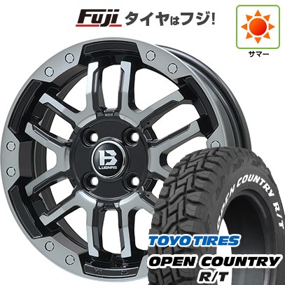 【新品 軽自動車】タフト ソリオ 夏タイヤ ホイール4本セット 165/65R15 トーヨー オープンカントリー R/T RWL/RBL ビッグウエイ B-LUGNAS FRD(ブラックポリッシュ/ブラッククリア) 4.5J 15インチ(送料無料)