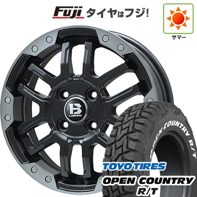 【新品 軽自動車】タフト ソリオ 夏タイヤ ホイール4本セット 165/65R15 トーヨー オープンカントリー R/T RWL/RBL ビッグウエイ B-LUGNAS FRD(マットブラック/ブラッククリアリム) 4.5J 15インチ(送料無料)