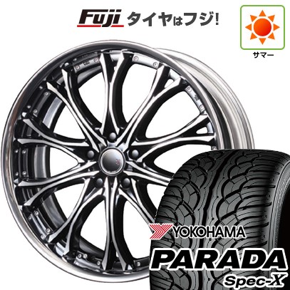 【新品国産車用5穴114.3】 夏タイヤ ホイール4本セット 235/55R20 ヨコハマ PARADA Spec-X エムズスピード JJクロモ フルリバースリム 8.5J 20インチ(送料無料)｜フジコーポレーション