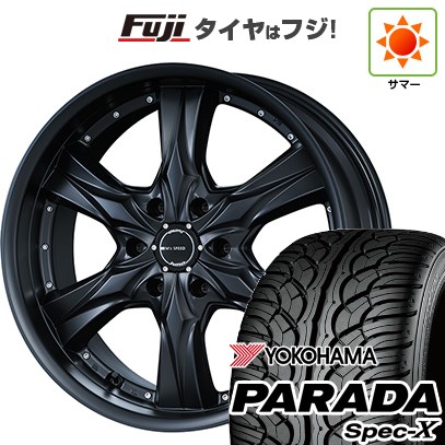 【新品】プラド 夏タイヤ ホイール4本セット 275/55R20 ヨコハマ PARADA Spec-X エムズスピード ジュノウ クリスタルライン 8.5J 20インチ(送料無料)