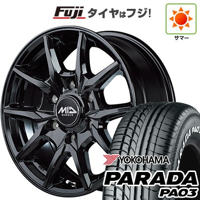 【新品】ハイエース200系 夏タイヤ ホイール4本セット 215/65R16 109/107S ヨコハマ PARADA PA03 ホワイトレター MID WHEELS KG-25 6.5J 16インチ(送料無料)