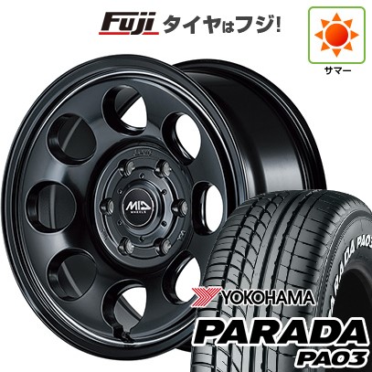 【新品】ハイエース200系 夏タイヤ ホイール4本セット 215/65R16 109/107S ヨコハマ PARADA PA03 ホワイトレター MID WHEELS ガルシア パーム8 6.5J 16インチ(送料無料)