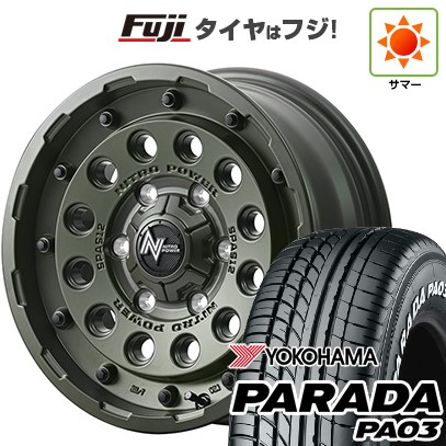 【新品】ハイエース200系 夏タイヤ ホイール4本セット 215/65R16 109/107S ヨコハマ PARADA PA03 ホワイトレター MID WHEELS NITRO POWER H12 ショットガン タクティカルエディション 6.5J 16インチ(送料無料)