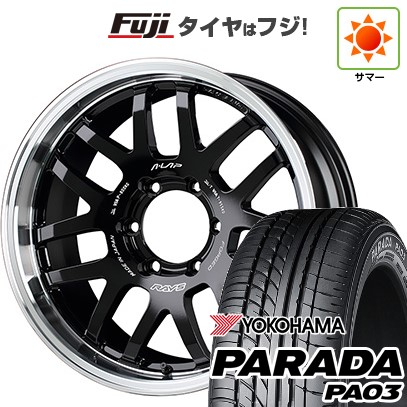 【新品】ハイエース200系 夏タイヤ ホイール4本セット 215/60R17 109/107S ヨコハマ PARADA PA03 ホワイトレター RAYS レイズ A LAP-07X 6.5J 17インチ(送料無料)