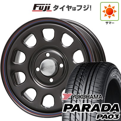 【新品 軽自動車】 夏タイヤ ホイール4本セット 165/55R14 ヨコハマ PARADA PA03 ブラックレター MLJ デイトナSS 5J 14インチ(送料無料)