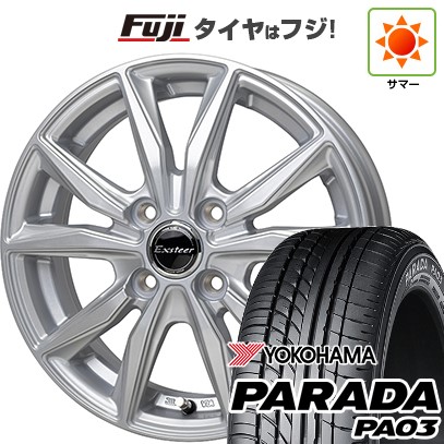 【新品 軽自動車】 夏タイヤ ホイール4本セット 165/55R14 ヨコハマ PARADA PA03 ブラックレター ホットスタッフ エクスターST 4.5J 14インチ(送料無料)