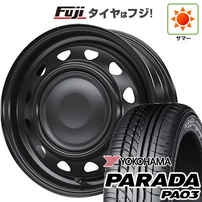 【新品 軽自動車】 夏タイヤ ホイール4本セット 165/55R14 ヨコハマ PARADA PA03 ブラックレター WEDS ウェッズ スチールホイル ネオキャロ 4.5J 14インチ(送料無料)