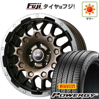 【新品国産車用5穴114.3】 夏タイヤ ホイール4本セット 225/65R17 ピレリ パワジー レアマイスター LMG MS-9W ブロンズリムポリッシュ 7.5J 17インチ(送料無料)