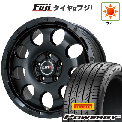 【新品国産車用5穴114.3】 夏タイヤ ホイール4本セット 205/55R17 ピレリ パワジー レアマイスター LMG CS-9 マットブラック 6.5J 17インチ(送料無料)