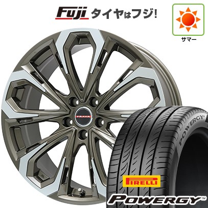 【新品国産車用5穴114.3】 夏タイヤ ホイール4本セット 245/40R19 ピレリ パワジー ビッグウエイ レイシーン プラバ5X(ブロンズポリッシュ) 8J 19インチ(送料無料)