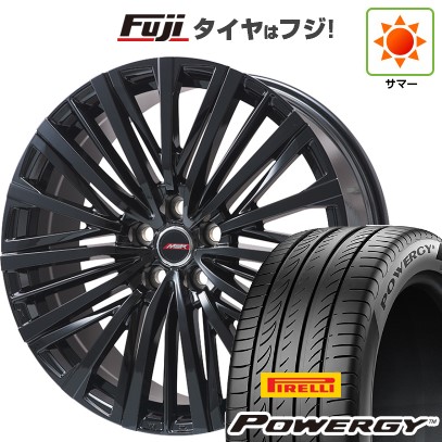 【新品国産車用5穴114.3】 夏タイヤ ホイール4本セット 225/40R19 ピレリ パワジー プレミックス MER-V グロスブラック 8J 19インチ(送料無料)