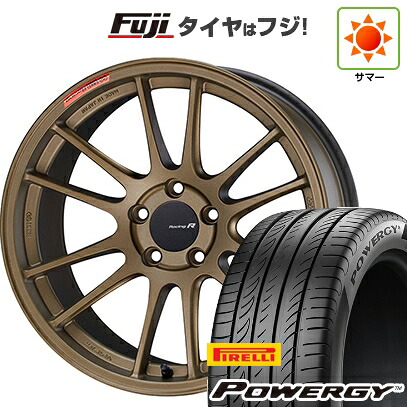 【新品国産車用5穴114.3】 夏タイヤ ホイール4本セット 215/45R18 ピレリ パワジー ENKEI エンケイ Racing Revolution GTC01 RR チタニウムゴールド 7.5J 18インチ(送料無料)|フジコーポレーション