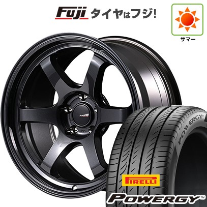 【新品国産車用5穴114.3】 夏タイヤ ホイール4本セット 225/55R18 ピレリ パワジー MID WHEELS MID RACING R06 7.5J 18インチ(送料無料)