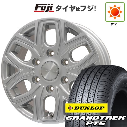 【新品】プラド/ハイラックス 夏タイヤ ホイール4本セット 265/65R17 ダンロップ グラントレック PT5 プレミックス 飛車(シルバー) 8J 17インチ(送料無料)