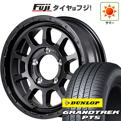 【新品】ジムニー 夏タイヤ ホイール4本セット 175/80R16 ダンロップ グラントレック PT5 MID WHEELS NITRO POWER M10 パーシングJ バレルブラックエディション 5.5J 16インチ(送料無料)｜フジコーポレーション