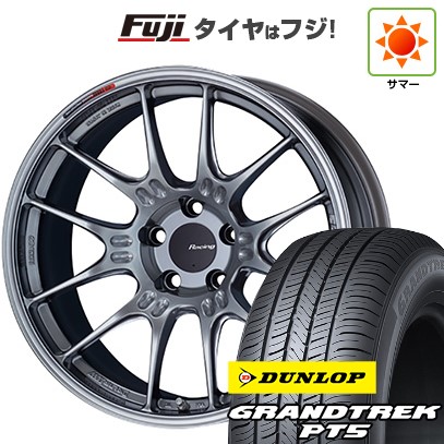 【新品国産車用5穴114.3】 夏タイヤ ホイール4本セット 225/55R19 ダンロップ グラントレック PT5 ENKEI エンケイ Racing GTC02 7.5J 19インチ(送料無料)