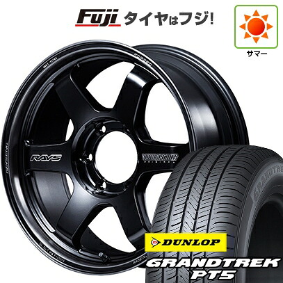 【新品】ランクル250/ランクル300 夏タイヤ ホイール4本セット 265/65R18 ダンロップ グラントレック PT5 RAYS レイズ ボルクレーシング TE37ULTRA ラージPCD Black Shadow 8.5J 18インチ(送料無料)|フジコーポレーション