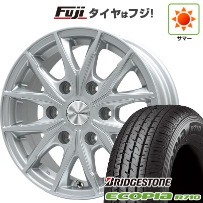 【新品】キャラバン 夏タイヤ ホイール4本セット 195/80R15 107/105N ブリヂストン エコピア R710 プレミックス HC2x6(シルバー) 6J 15インチ(送料無料)|フジコーポレーション