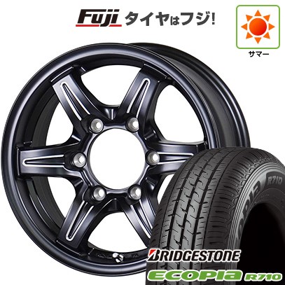 【新品】キャラバン 夏タイヤ ホイール4本セット 195/80R15 107/105N ブリヂストン エコピア R710 TWS グランヴァード NEO ブラックカット 6J 15インチ(送料無料)