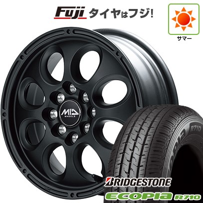 【新品】プロボックス/サクシード(160系) 夏タイヤ ホイール4本セット 155/80R14 88/86N ブリヂストン エコピア R710 MID WHEELS ガイア クロス バネット プロボックス専用 5J 14インチ(送料無料)