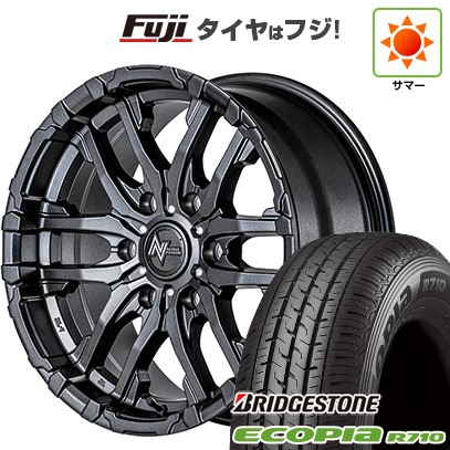 【新品】ハイエース200系 夏タイヤ ホイール4本セット 195/80R15 107/105N ブリヂストン エコピア R710 MID WHEELS NITRO POWER M26 クロスファング 6J 15インチ(送料無料)