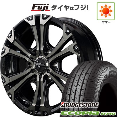 【新品】ハイエース200系 夏タイヤ ホイール4本セット 195/80R15 107/105N ブリヂストン エコピア R710 MID WHEELS NITRO POWER ジャベリン 6J 15インチ(送料無料)