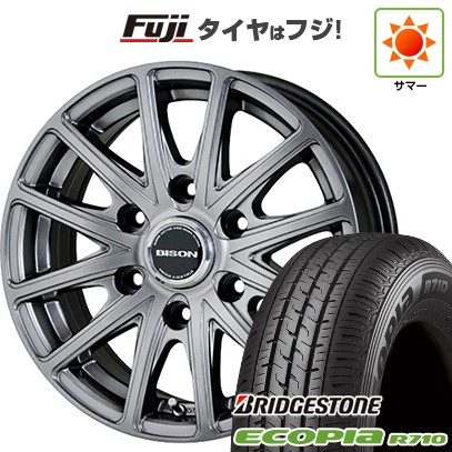 【新品】キャラバン 夏タイヤ ホイール4本セット 195/80R15 107/105N ブリヂストン エコピア R710 ホットスタッフ バイソン BN-01 6J 15インチ(送料無料)