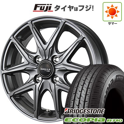 【新品】プロボックス/サクシード(160系) 夏タイヤ ホイール4本セット 155/80R14 88/86N ブリヂストン エコピア R710 トピー シビラ NEXT F05 5J 14インチ(送料無料)
