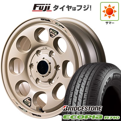 【新品】ハイエース200系 夏タイヤ ホイール4本セット 195/80R15 107/105N ブリヂストン エコピア R710 MID WHEELS MID×DOD ウシャリン 6J 15インチ(送料無料)