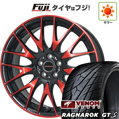 【新品国産車用5穴114.3】 夏タイヤ ホイール4本セット 245/35R20 ヴェノムパワー ラグナロクGTS BSW(限定) ビッグウエイ レイシーン プラバ9M(レッドクリア) 8.5J 20インチ(送料無料)