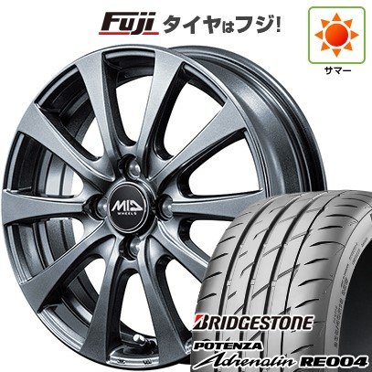 【新品 軽自動車】N-BOX タント スペーシア 夏タイヤ ホイール4本セット 165/55R15 ブリヂストン ポテンザ アドレナリン RE004 MID WHEELS G10 4.5J 15インチ(送料無料)