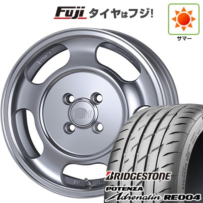 【新品 軽自動車】N-BOX タント スペーシア 夏タイヤ ホイール4本セット 165/55R15 ブリヂストン ポテンザ アドレナリン RE004 ENKEI エンケイ all オールセブンティーン 5J 15インチ(送料無料) 83,600円