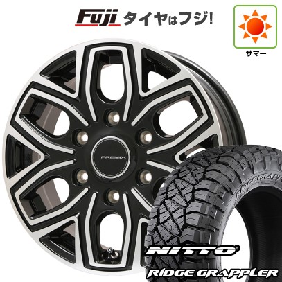 【パンク保証付き】【新品】プラド/ハイラックス 夏タイヤ ホイール4本セット 265/65R17 ニットー リッジグラップラー プレミックス 飛車(ブラックポリッシュ) 8J 17インチ(送料無料)