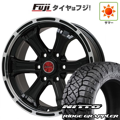 【パンク保証付き】【新品】プラド/ハイラックス 夏タイヤ ホイール4本セット 265/65R17 ニットー リッジグラップラー ビッグウエイ B-MUD K(グロスブラックリムポリッシュ)トヨタ 7.5J 17インチ(送料無料)