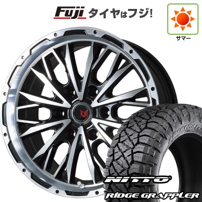 【パンク保証付き】【新品】プラド 夏タイヤ ホイール4本セット 275/55R20 ニットー リッジグラップラー レアマイスター LMG ヴァスティア(ブラックポリッシュ) 8.5J 20インチ(送料無料)