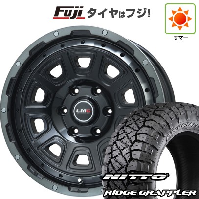 【パンク保証付き】【新品】プラド/ハイラックス 夏タイヤ ホイール4本セット 265/65R17 ニットー リッジグラップラー レアマイスター LMG DS-10 ブラック/ブラッククリアリム 7.5J 17インチ(送料無料)
