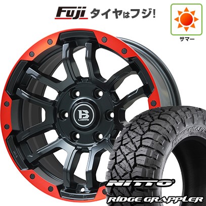 【パンク保証付き】【新品国産車用6穴139.7】 夏タイヤ ホイール4本セット 285/70R17 ニットー リッジグラップラー ビッグウエイ B-LUGNAS FRD(マットブラック/レッドリム) 8J 17インチ(送料無料)｜フジコーポレーション 103,600円