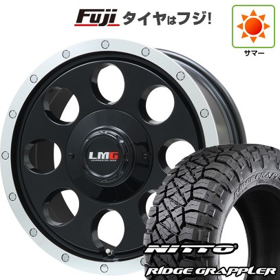 【パンク保証付き】【新品】デリカD5 夏タイヤ ホイール4本セット 245/70R16 ニットー リッジグラップラー レアマイスター LMG CS-8 グロスブラック/リムポリッシュ 7J 16インチ(送料無料)