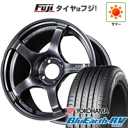【パンク保証付き】【新品国産車用5穴114.3】 夏タイヤ ホイール4本セット 205/60R16 ヨコハマ ブルーアース RV-03 ヨコハマ アドバンレーシング TC-4 7J 16インチ(送料無料)